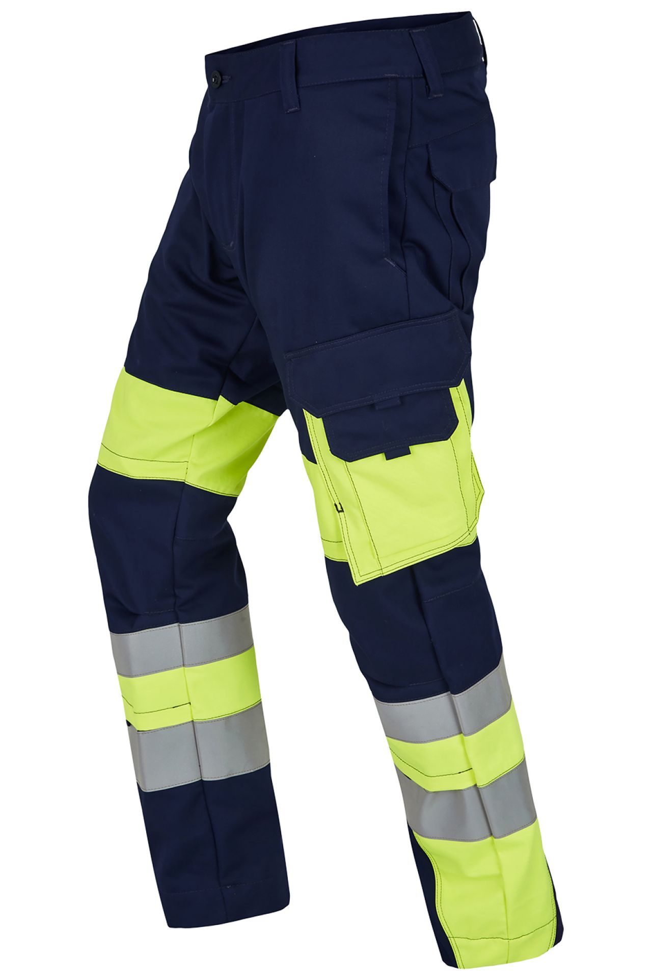 ROFA-Warnschutz, Warn-Bundhose, Vis Line, 340 g/m², marine/leuchtgelb