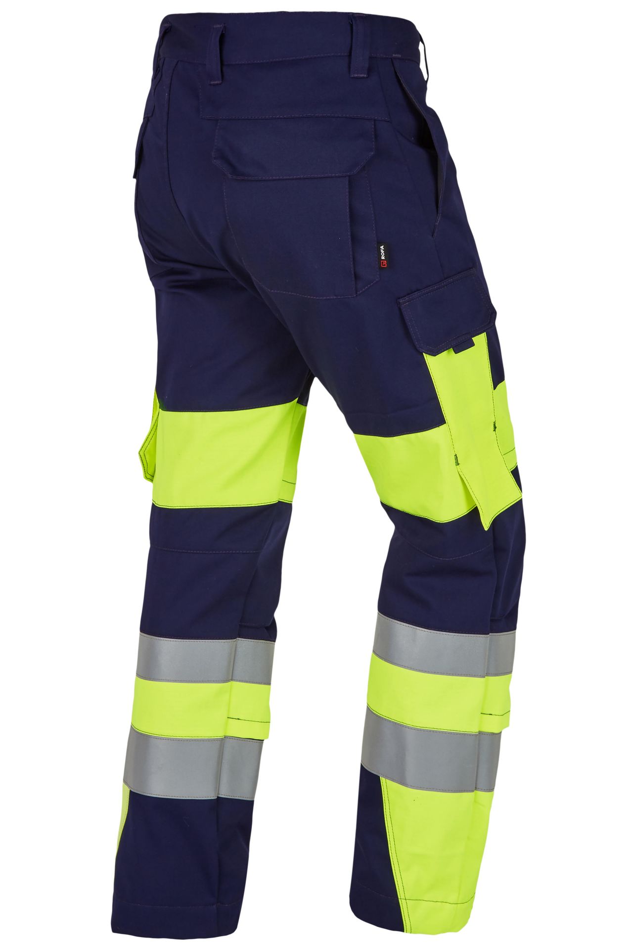 ROFA-Warnschutz, Warn-Bundhose, Vis Line, 340 g/m², marine/leuchtgelb