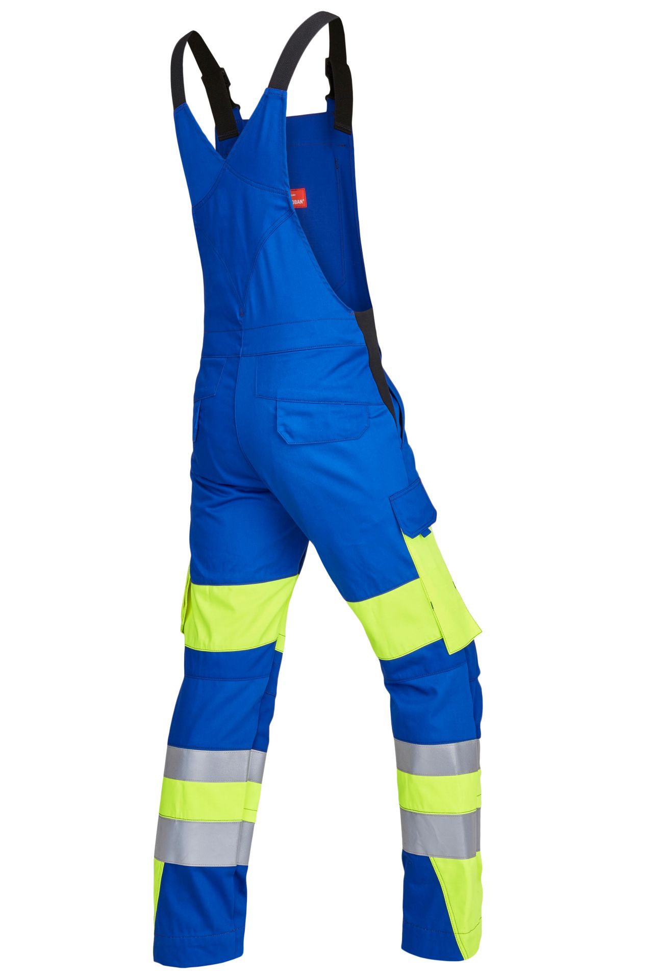 ROFA-Warnschutz, Warn-Latzhose, Vis Line, 340 g/m², kornblau/leuchtgelb