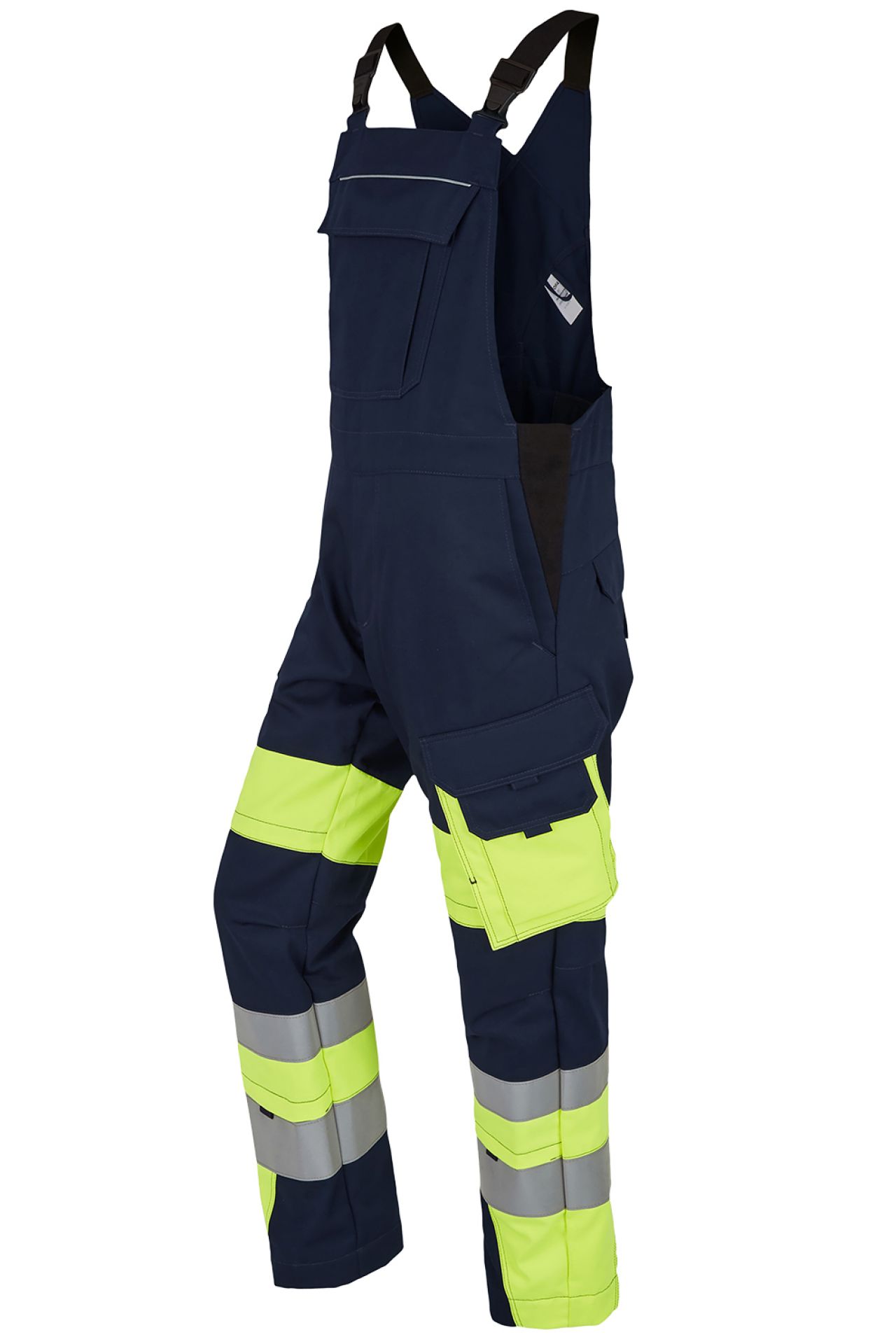 ROFA-Warnschutz, Warn-Latzhose, Vis Line, 340 g/m², marine/leuchtgelb
