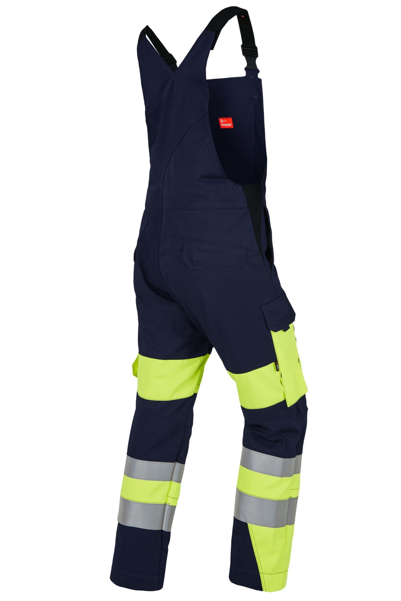 ROFA-Warnschutz, Warn-Latzhose, Vis Line, 340 g/m², marine/leuchtgelb