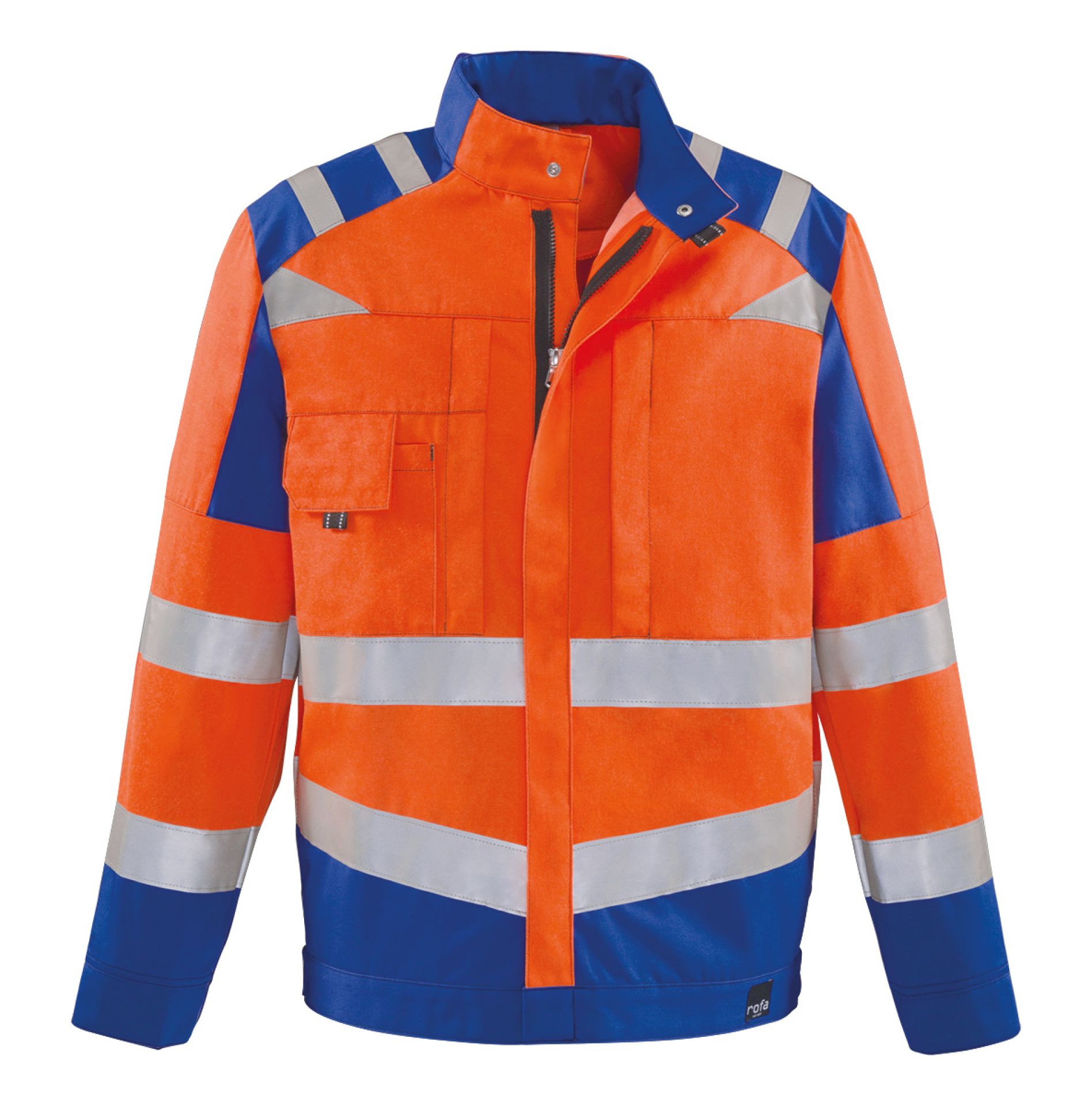 ROFA-Warnschutz, Warn-Jacke, Newline, ca. 290 g/m², leuchtorange-kornblau