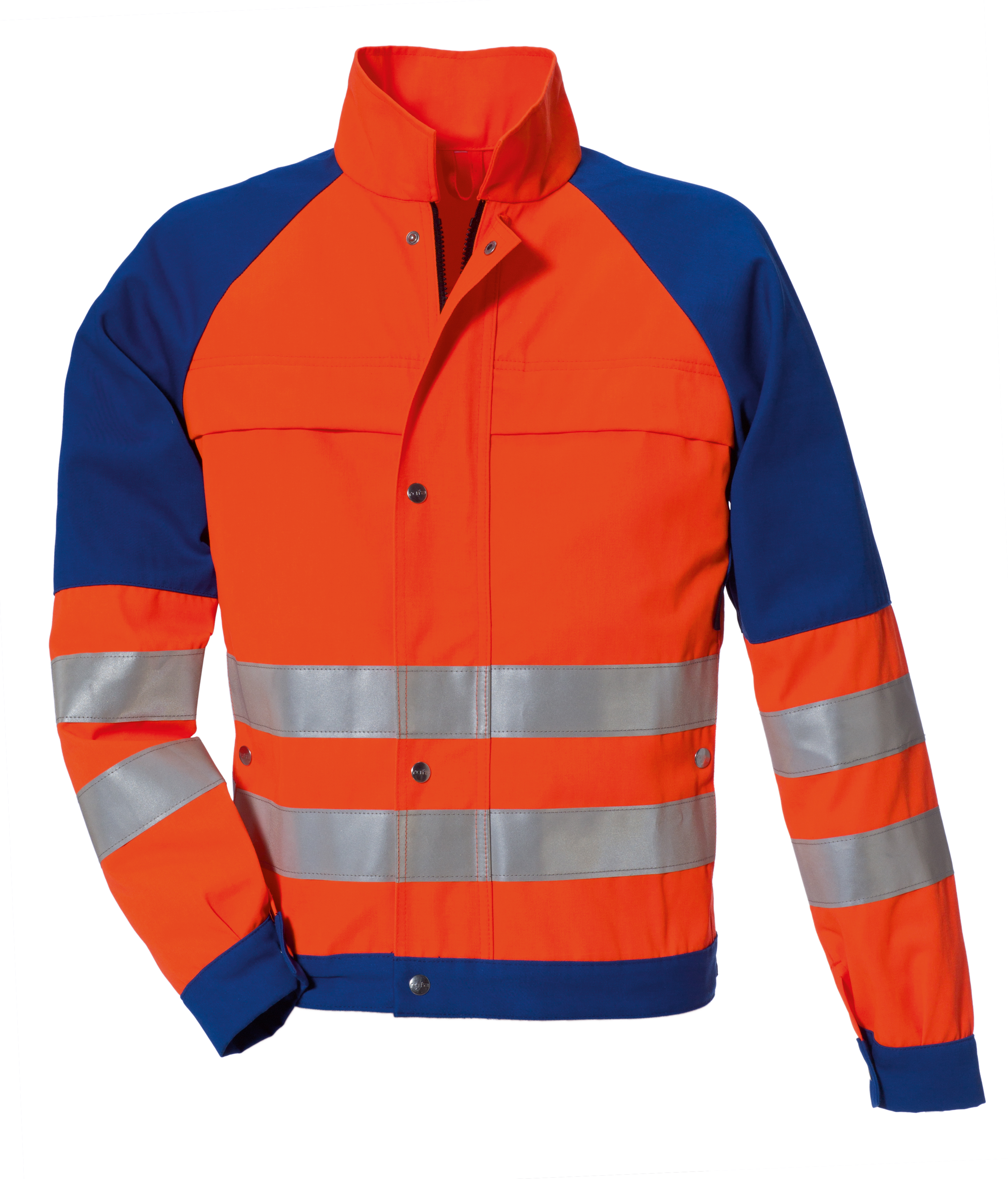 ROFA-Warnschutz, Warn-Jacke, Duo-Color, PSA, ca. 290 g/m², leuchtorange-kornblau
