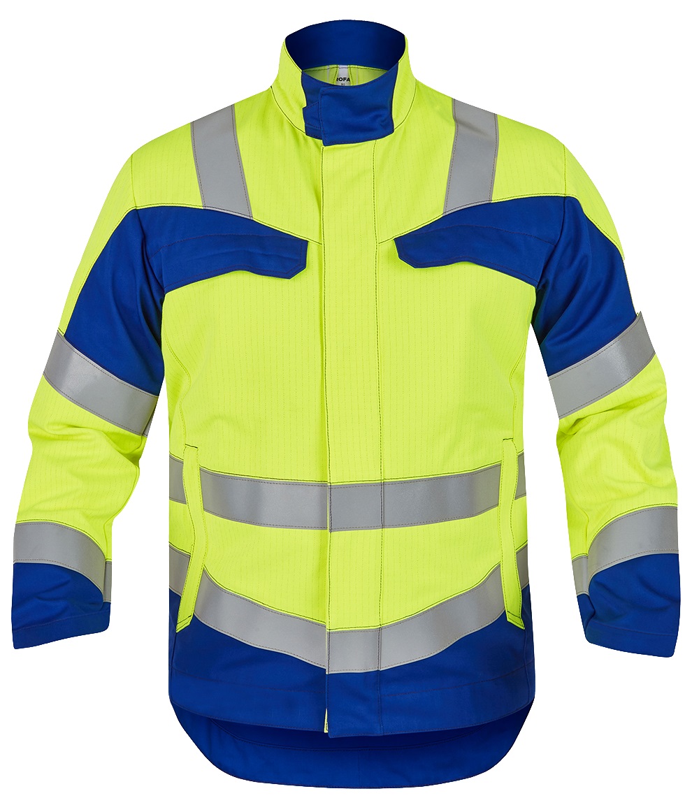 ROFA-Warnschutz, Warn-Jacke, Multi 7, leuchtgelb/kornblau