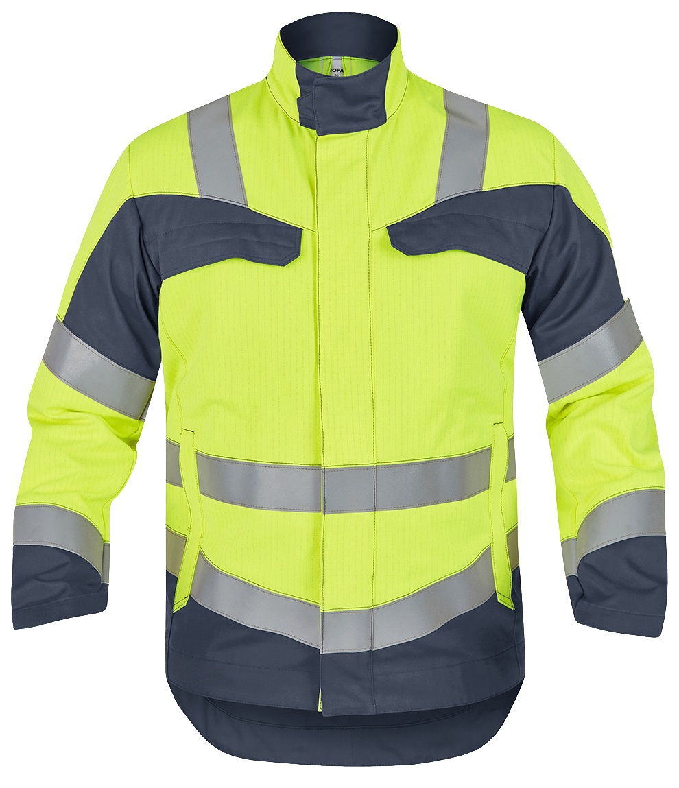 ROFA-Warnschutz, Warn-Jacke, Multi 7, leuchtgelb/grau