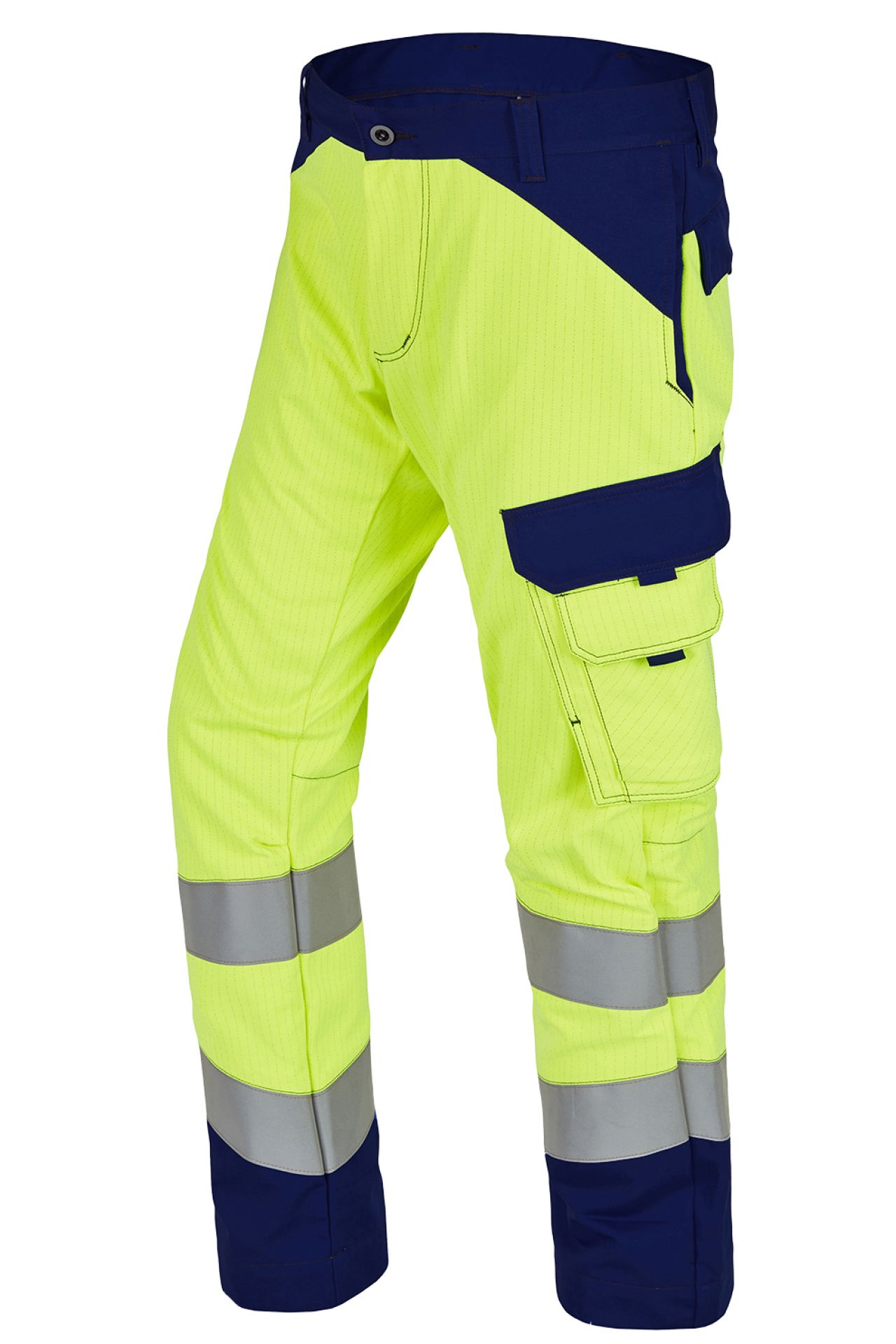 ROFA-Warnschutz, Warn-Bundhose, Multi 7, leuchtgelb/marine