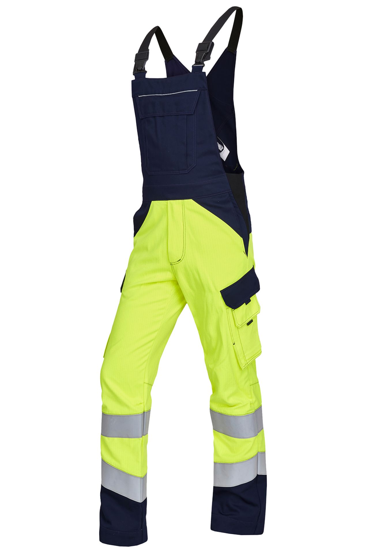 ROFA-Warnschutz, Warn-Latzhose, Multi 7, leuchtgelb/marine