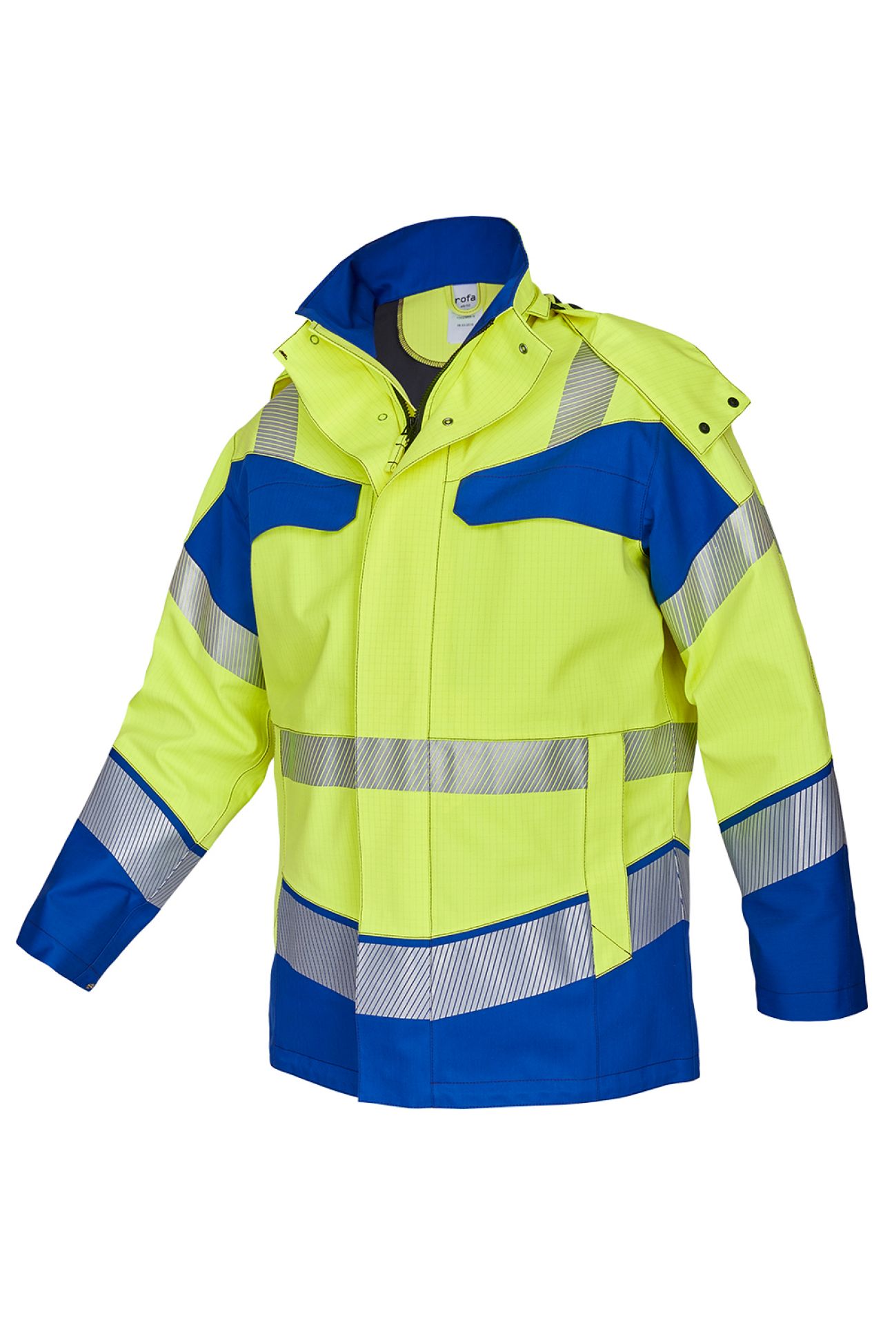 ROFA-Warnschutz, Warn-Parka, Multi 9+, leuchtgelb/kornblau