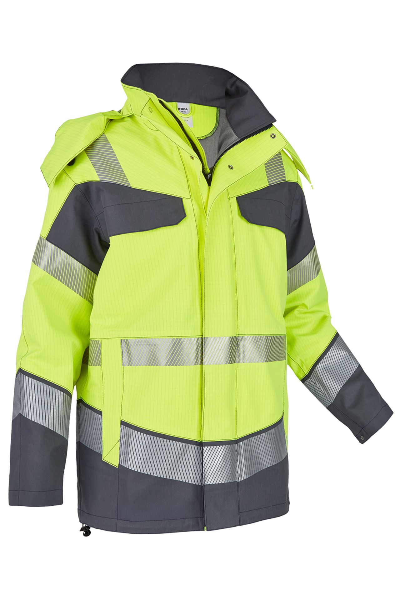 ROFA-Warnschutz, Warn-Parka, Multi 9+, leuchtgelb/grau