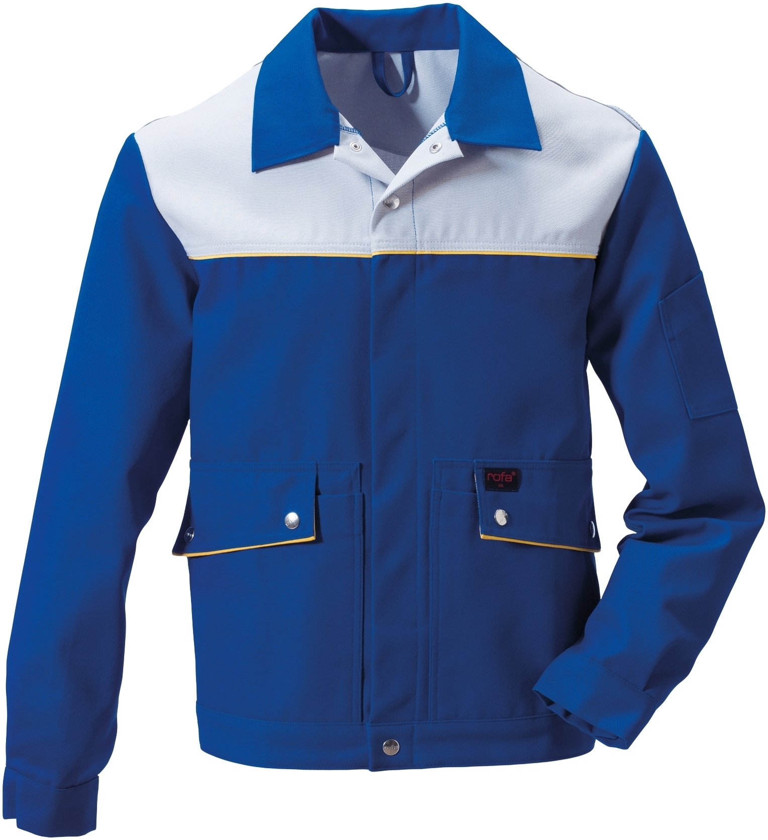 Gr.52 ROFA-Workwear, Arbeits-Berufs-Blouson-Jacke, ca. 330 g/m², kornblau-hellgrau