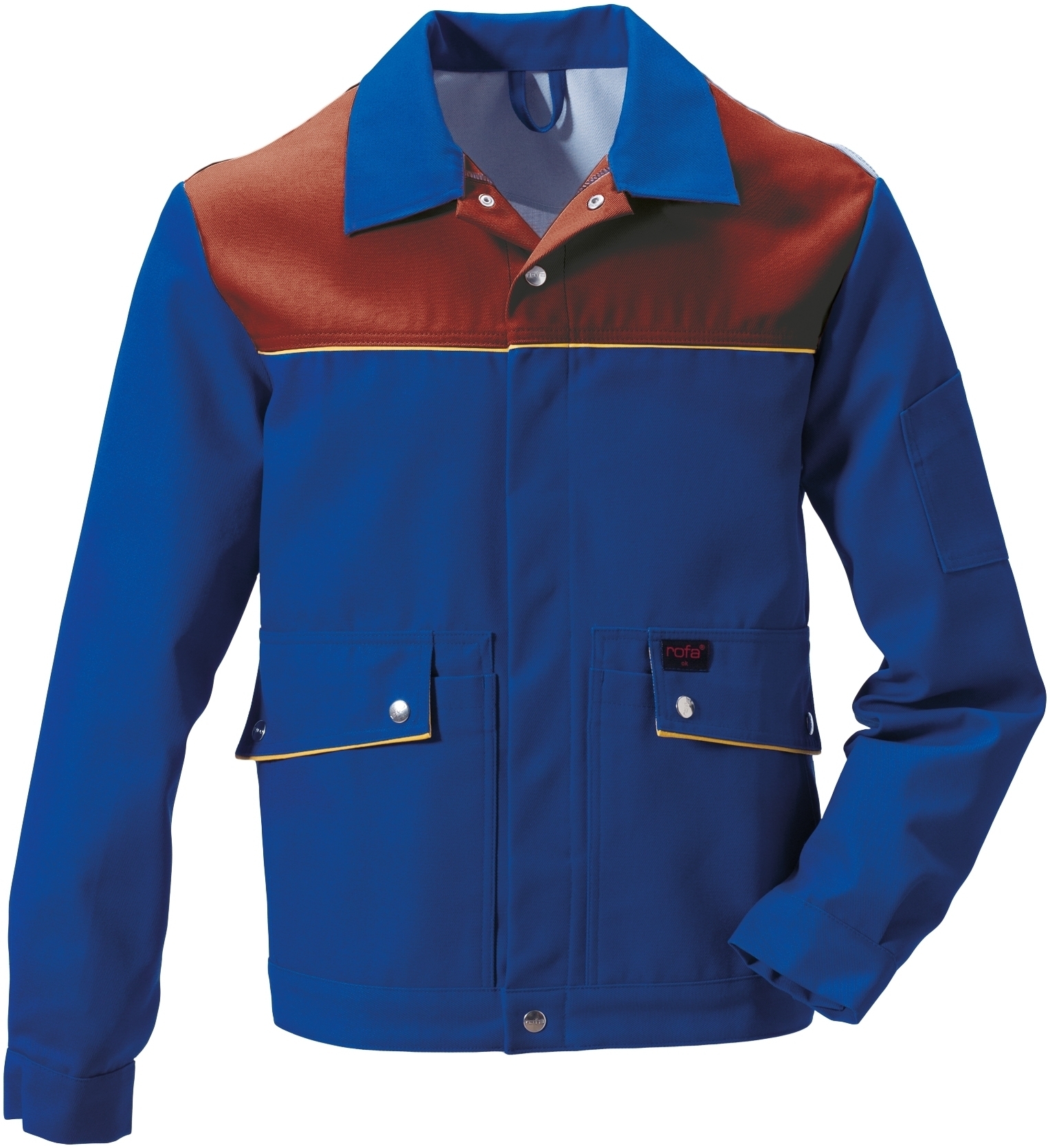 Gr.114 ROFA-Workwear, Arbeits-Berufs-Blouson-Jacke, ca. 330 g/m², kornblau-weinrot