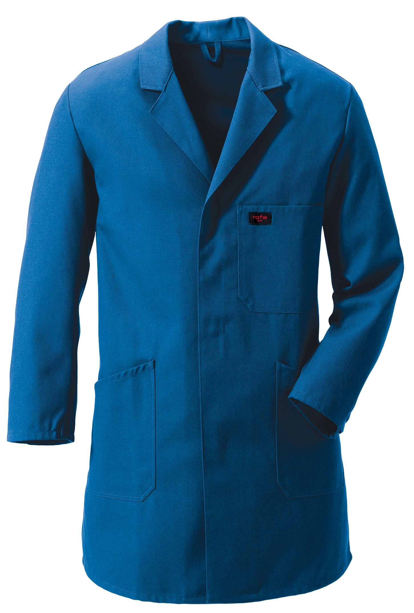 ROFA Berufsmantel Berufskittel Arbeitskittel Arbeitsmantel Schutzmantel Mantel Kittel Arbeitsmantel OK Standard kornblau ca 330 g