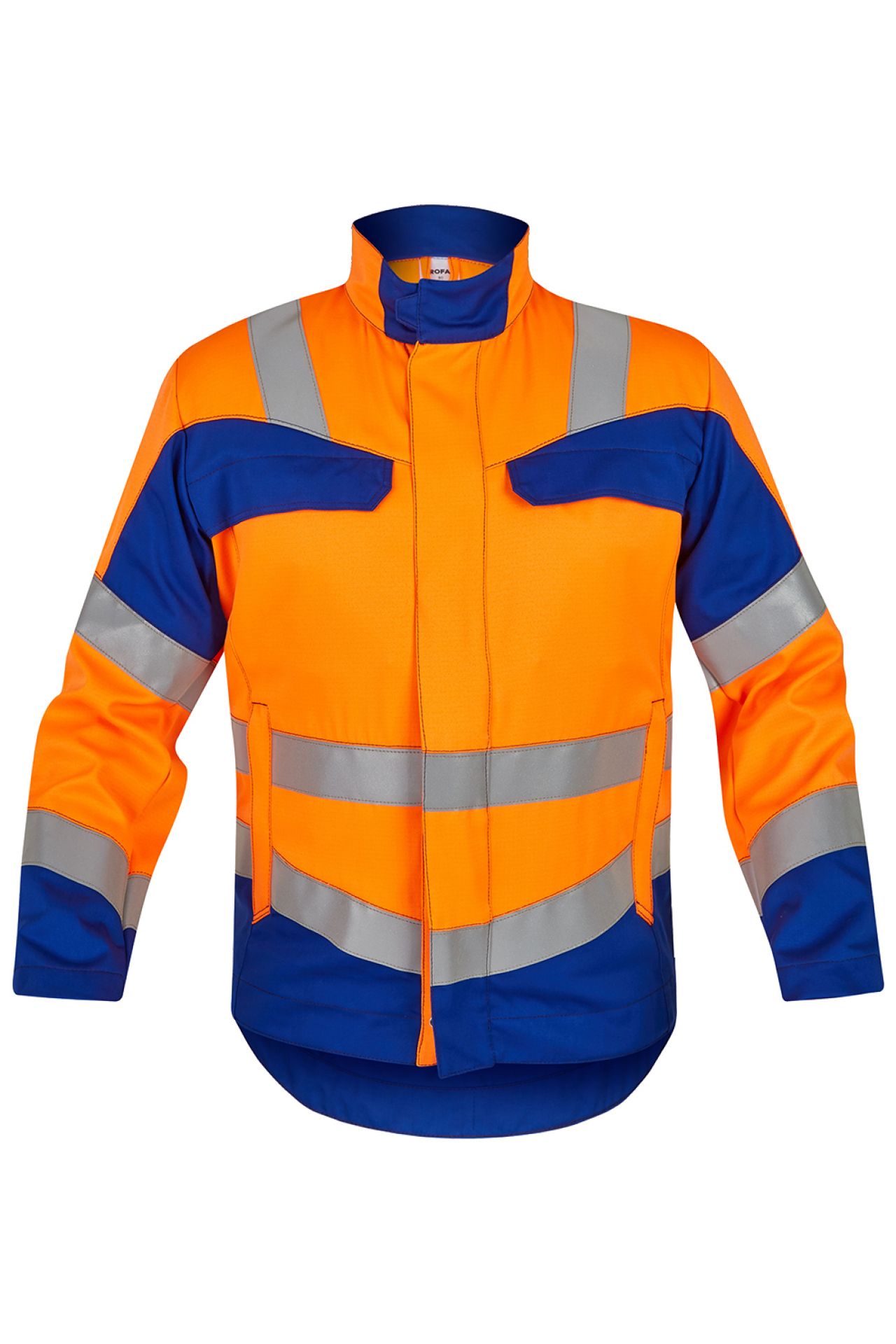 ROFA-Warnschutz, Warn-Jacke, Multi 7, leuchtorange/kornblau