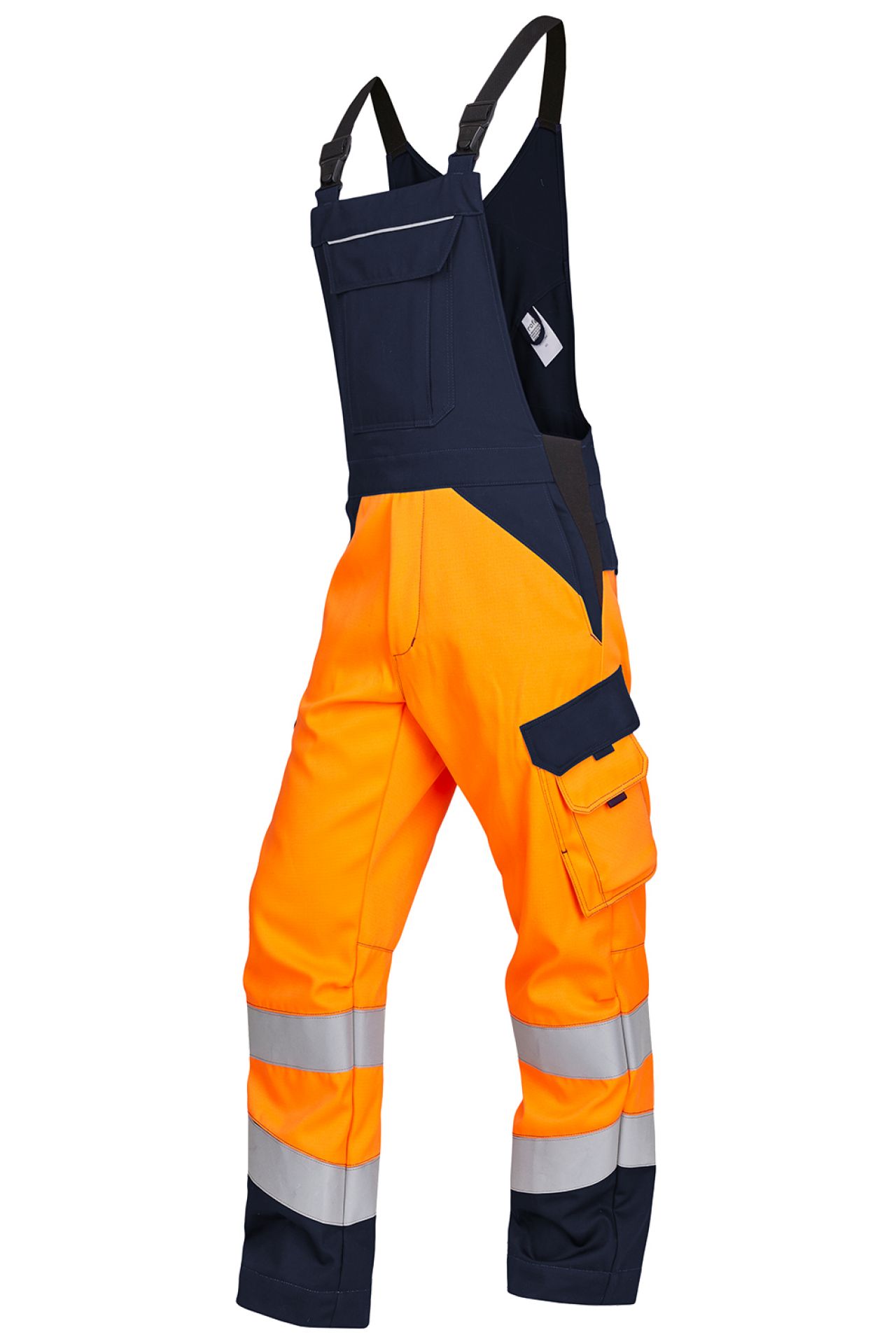 ROFA-Warnschutz, Warn-Latzhose, Multi 7, leuchtorange/marine