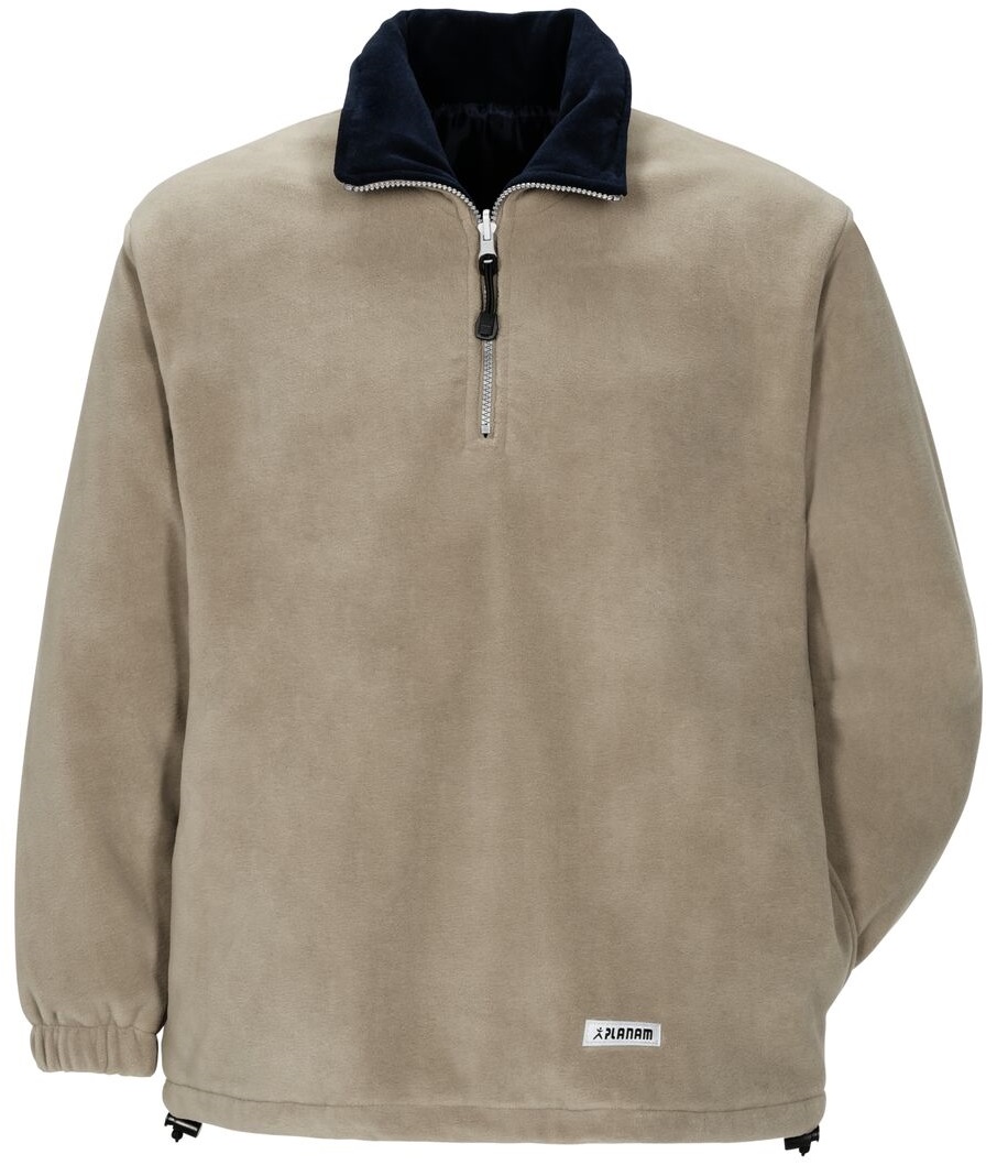 PLANAM-Kälteschutz, Fleece Arbeits-Berufs-Troyer, Relax camel/marine