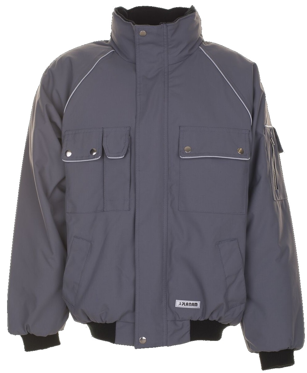 PLANAM-Kälteschutz, Winter-Arbeits-Berufs-Jacke, Blouson, CANVAS 320, grau/schwarz