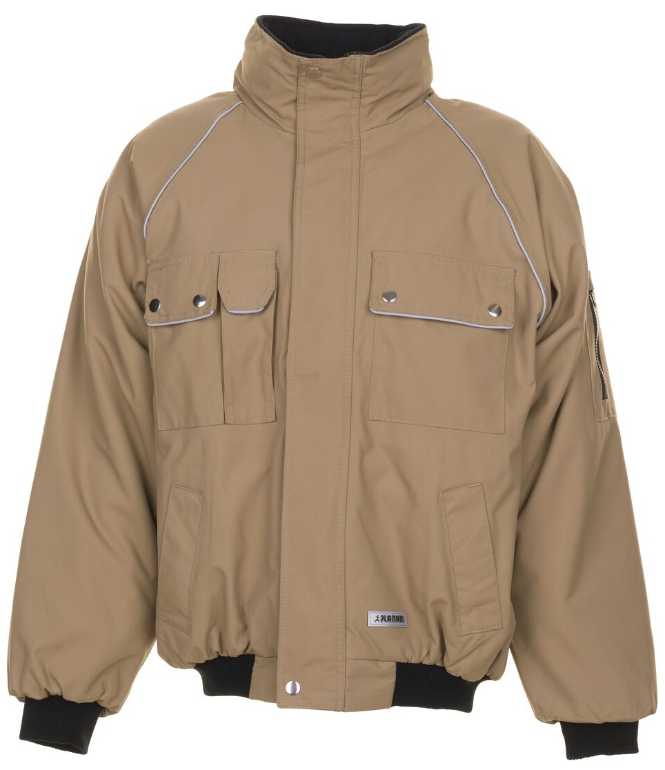 PLANAM-Kälteschutz, Winter-Arbeits-Berufs-Jacke, Blouson, CANVAS 320, khaki/schwarz