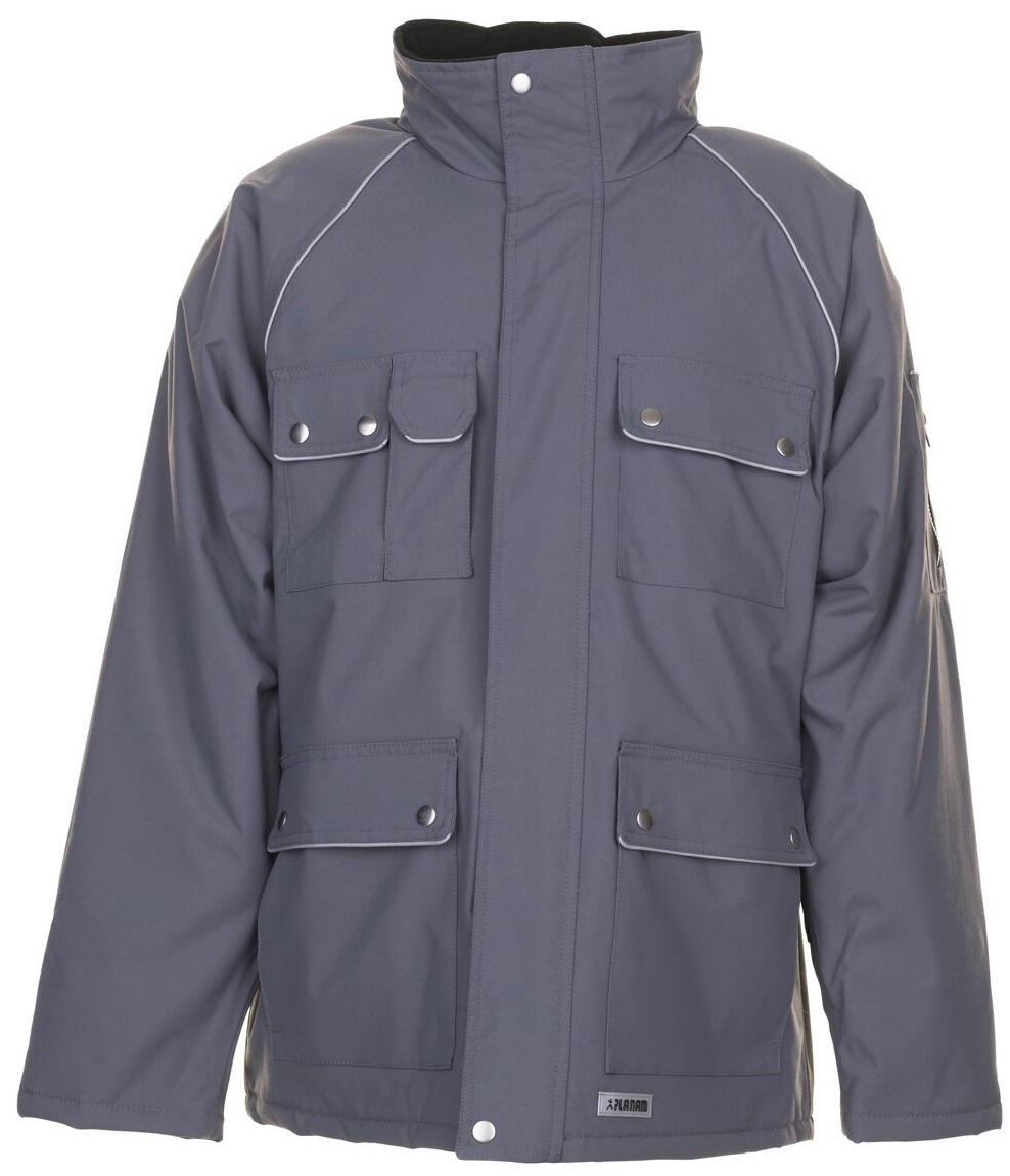 PLANAM-Kälteschutz, Winter-Arbeits-Berufs-Parka, CANVAS 320,  grau/schwarz