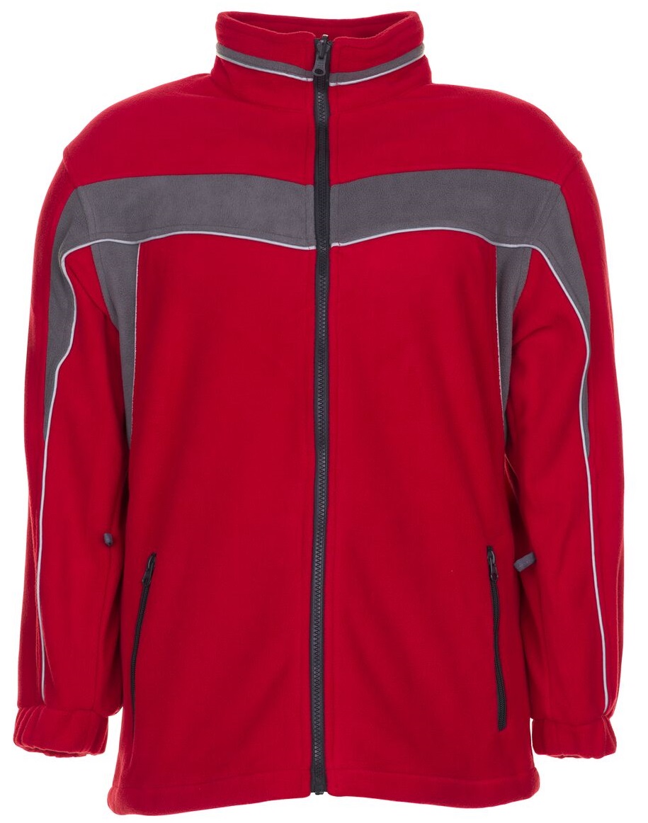 PLANAM-Kälteschutz, Fleece-Arbeits-Berufs-Jacke, PLALINE, rot/schiefer