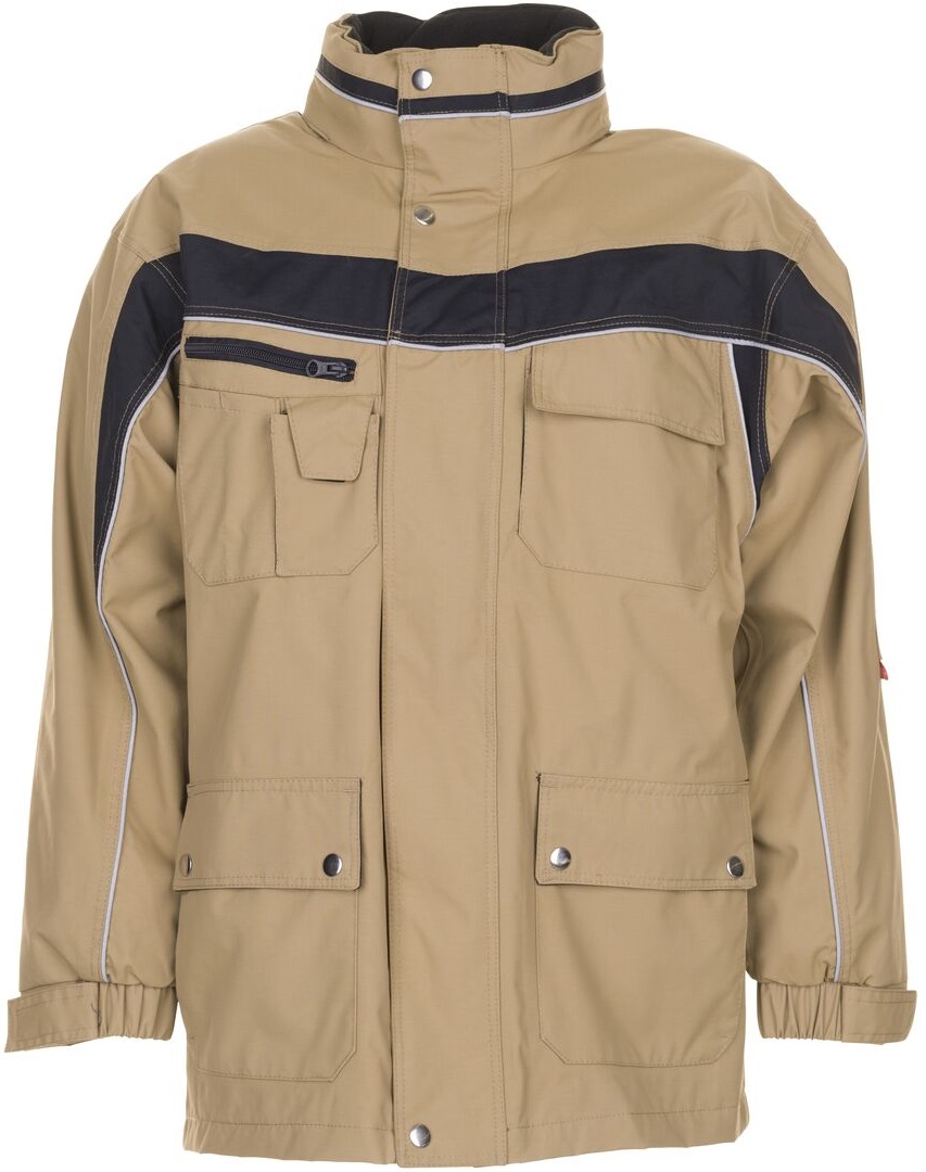 PLANAM-Kälteschutz, Allwetter Winter-Arbeits-Berufs-Jacke, PLALINE, sand/schwarz