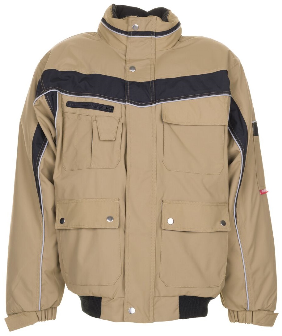 PLANAM-Kälteschutz, Winter Arbeits-Berufs-Jacke, Blouson, PLALINE, sand/schwarz