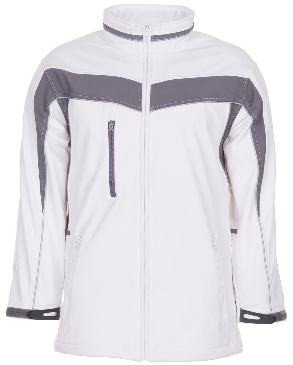 PLANAM-Kälteschutz, Softshell-Arbeits-Berufs-Jacke, Plaline, reinweiß/zink