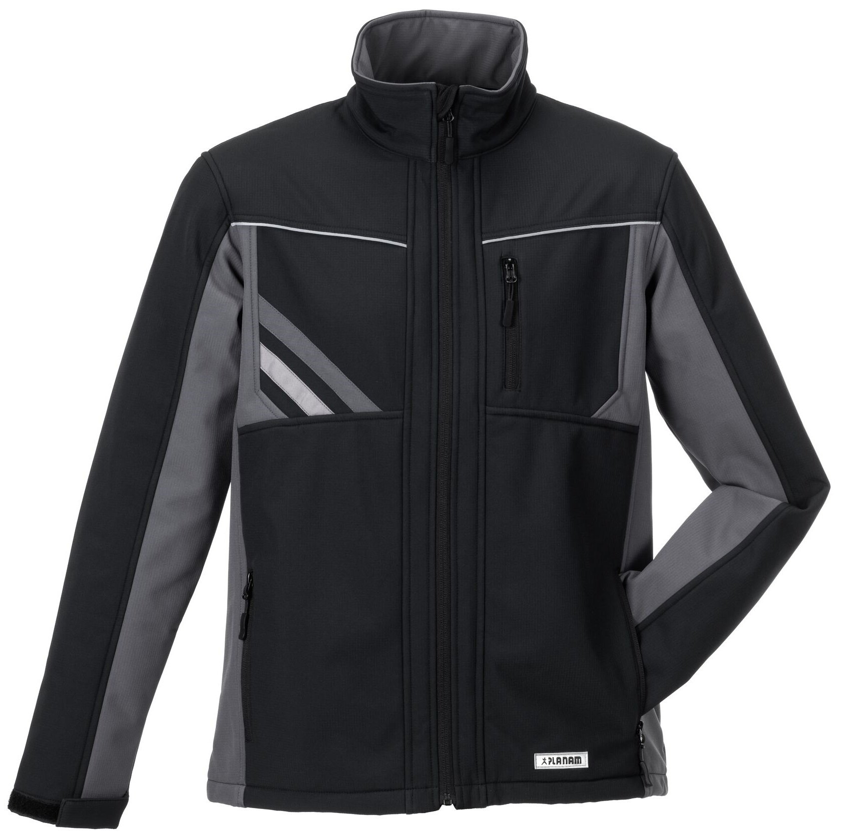PLANAM-Kälteschutz, Winter-Softshell-Jacke, Highline, schwarz/schiefer/zink