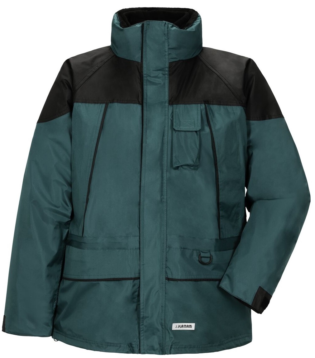 PLANAM-Kälteschutz, Twister, Winter-Arbeits-Berufs-Jacke, grün/schwarz