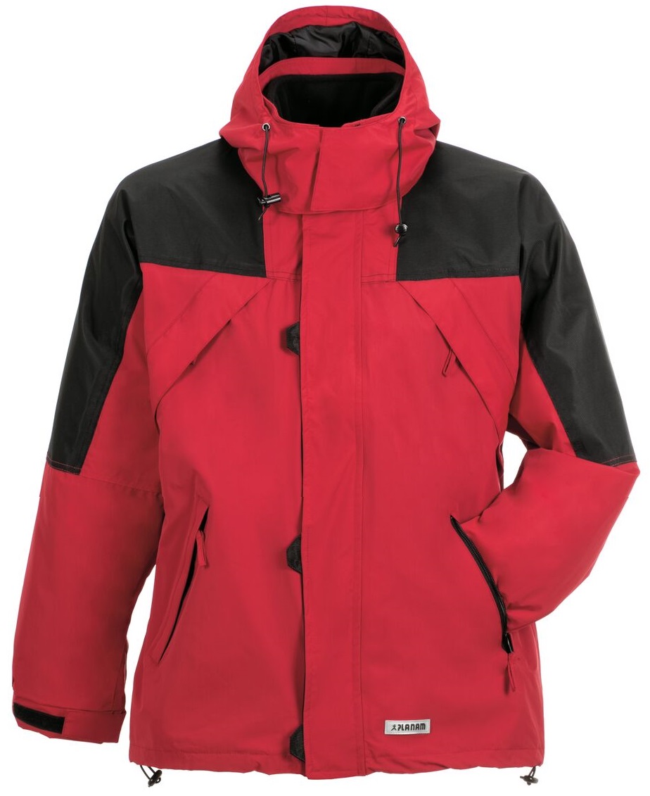 PLANAM-Kälteschutz, Redwood, Winter-Arbeits-Berufs-Jacke, rot/schwarz
