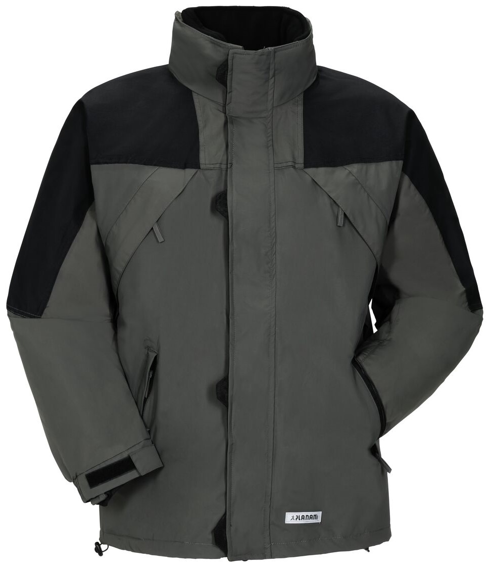 PLANAM-Kälteschutz, Winter-Wetter-Arbeits-Berufs-Jacke, Redwood, zink/schwarz
