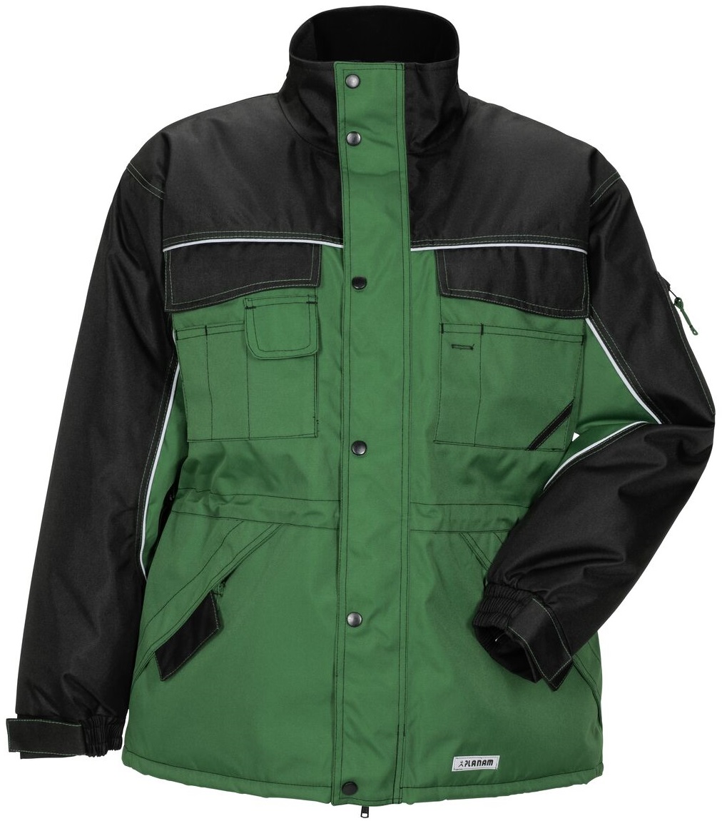 PLANAM-Kälteschutz, Dust Winter-Arbeits-Berufs-Parka, farngrün/schwarz