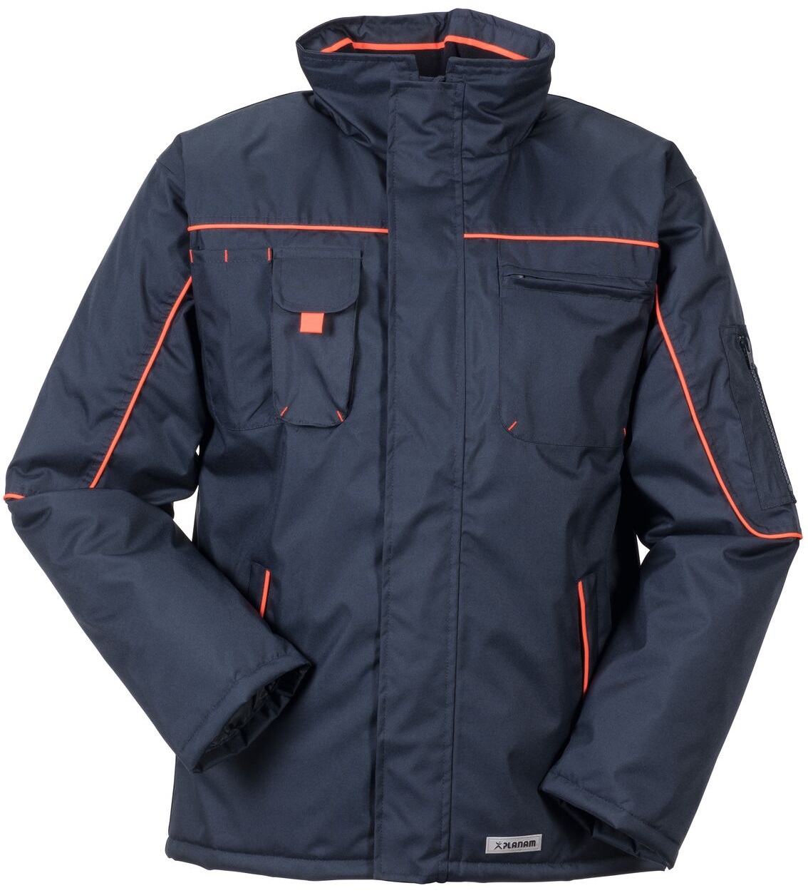 PLANAM-Kälteschutz, Piper, Winter-Arbeits-Berufs-Jacke, marine/orange
