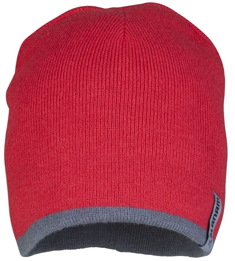PLANAM-Kälteschutz, Winter-Strick-Mütze, rot/schiefer