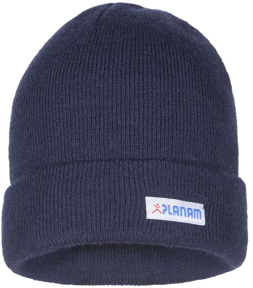 PLANAM-Kälteschutz, Winter-Strick-Mütze, mit Umschlag, marine