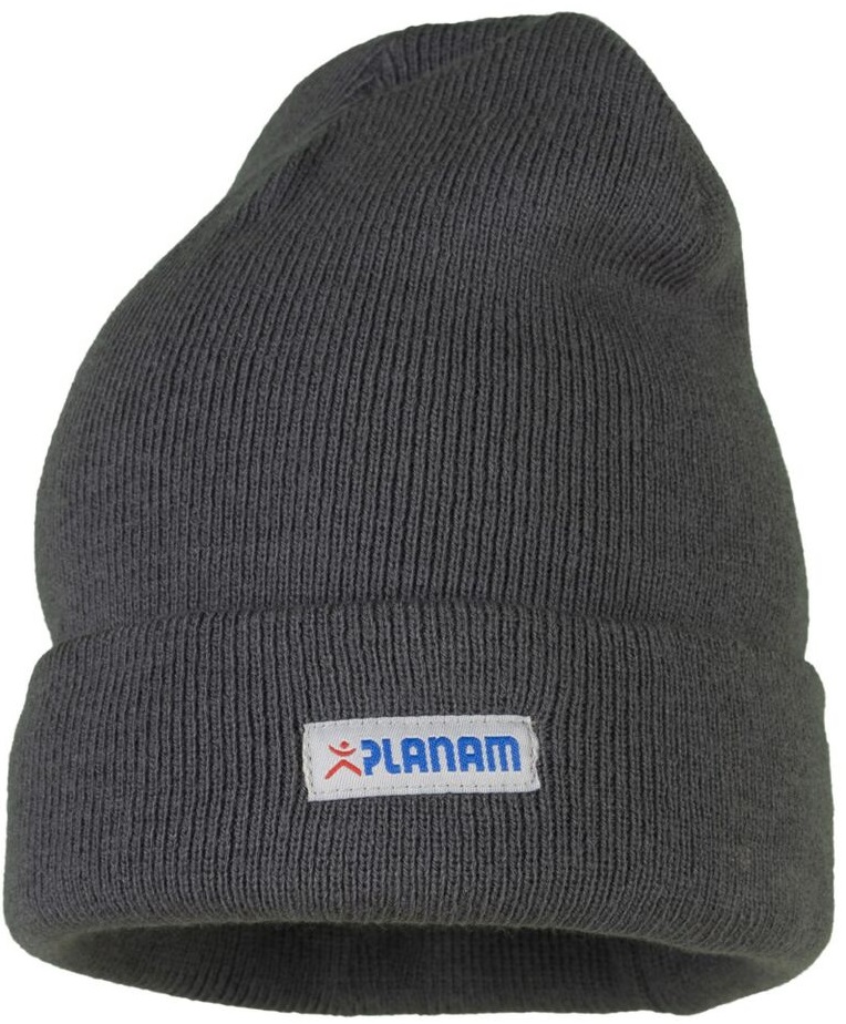 PLANAM-Kälteschutz, Winter-Strick-Mütze mit Umschlag, schiefer