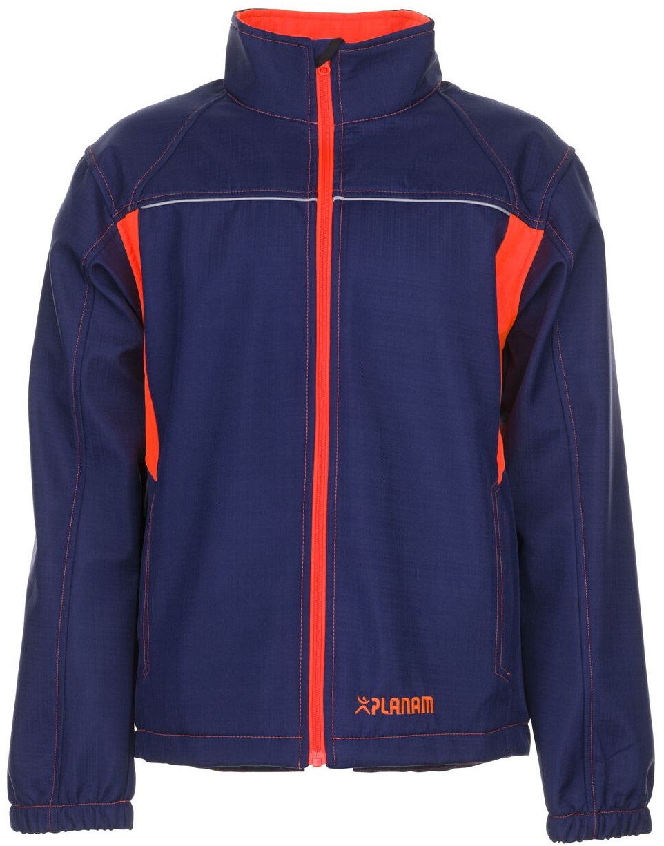 PLANAM-Kälteschutz, Softshell-Arbeits-Berufs-Jacke, Basalt Neon, marine/orange
