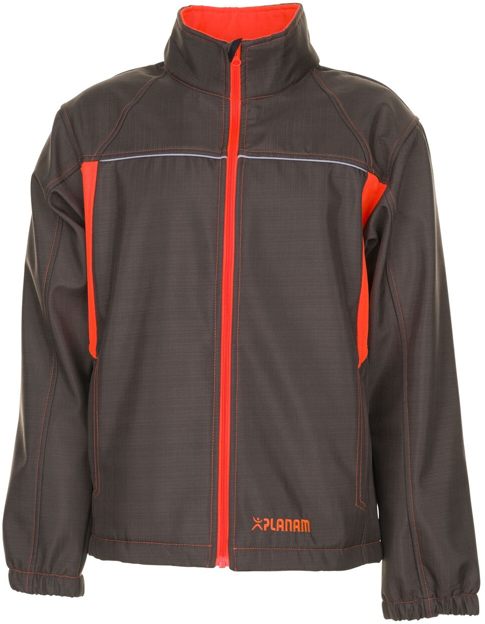 PLANAM-Kälteschutz, Softshell-Arbeits-Berufs-Jacke, Basalt Neon, oliv/orange