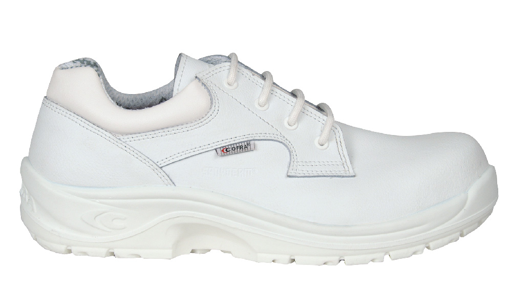 Gr.44 COFRA-Footwear, ADRIANUS WHITE S2 SRC, Sicherheits-Arbeits-Berufs-Schuhe, Halbschuhe, weiß