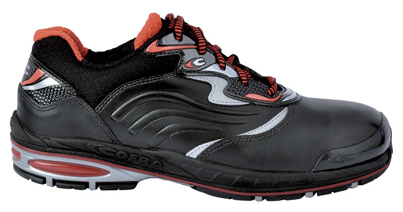 COFRA-Footwear, TRASFER  S3 SRC, Sicherheits-Arbeits-Berufs-Schuhe, Halbschuhe, schwarz/orange