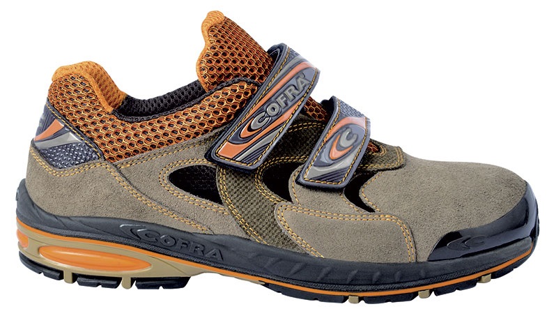 COFRA-Footwear, SHUTOUT S1 P, SRC-Arbeits-Berufs-Sicherheits-Sandalen, grau/orange