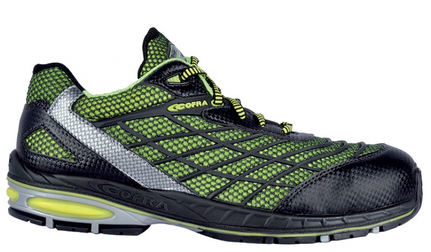 Gr.46 COFRA-Footwear, TRIVELA S1 P, SRC, Sicherheits-Arbeits-Berufs-Schuhe, Halbschuhe, blau/gelb