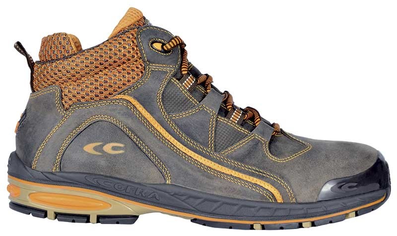 COFRA-Footwear, BASEMAN S3,SRC, Sicherheits-Arbeits-Berufs-Schuhe, Hochschuhe, blau/orange