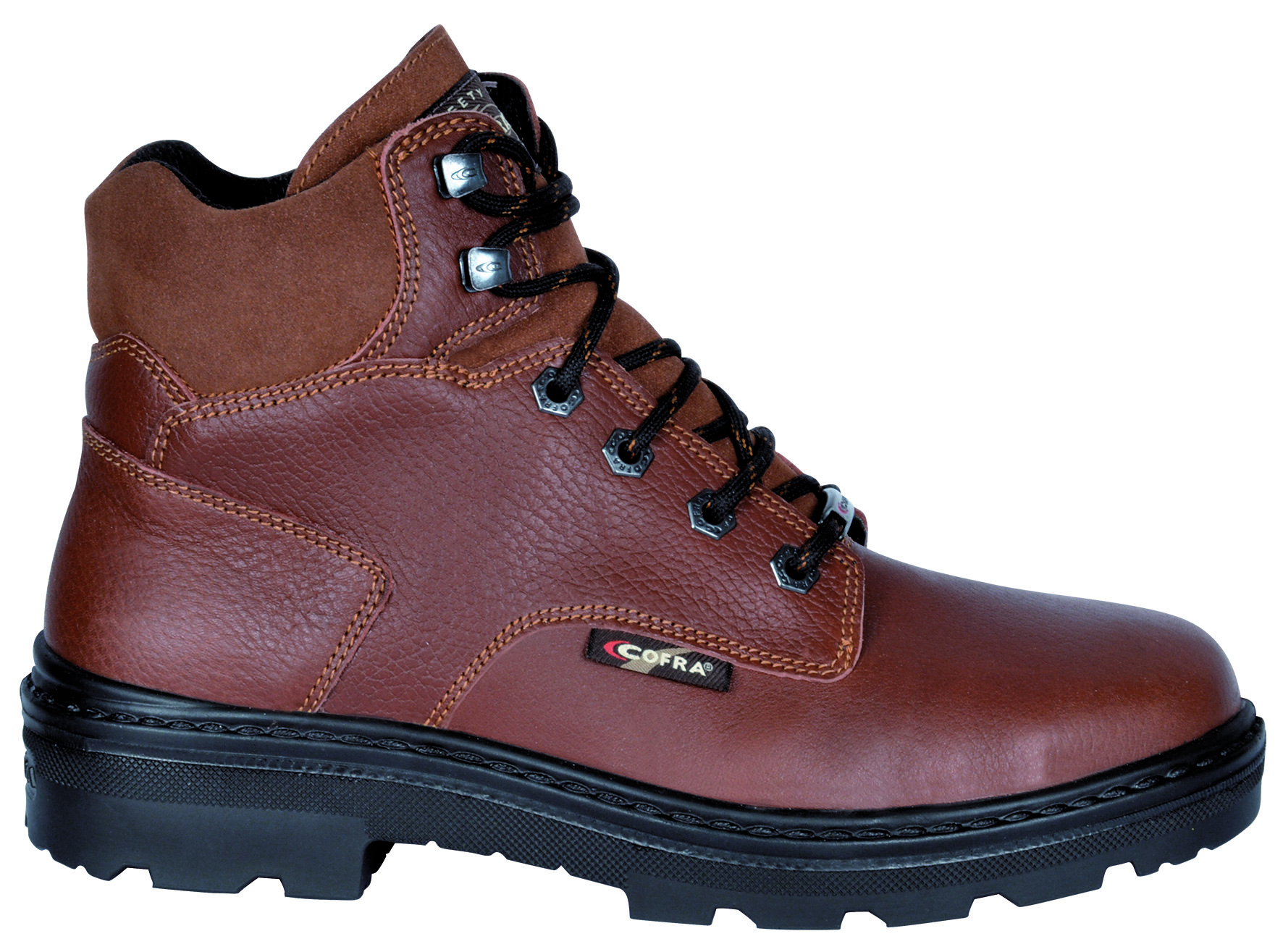 Gr.43 COFRA-Footwear, ERIE BIS, S3, SRC, Sicherheits-Arbeits-Berufs-Schuhe, Hochschuhe, braun