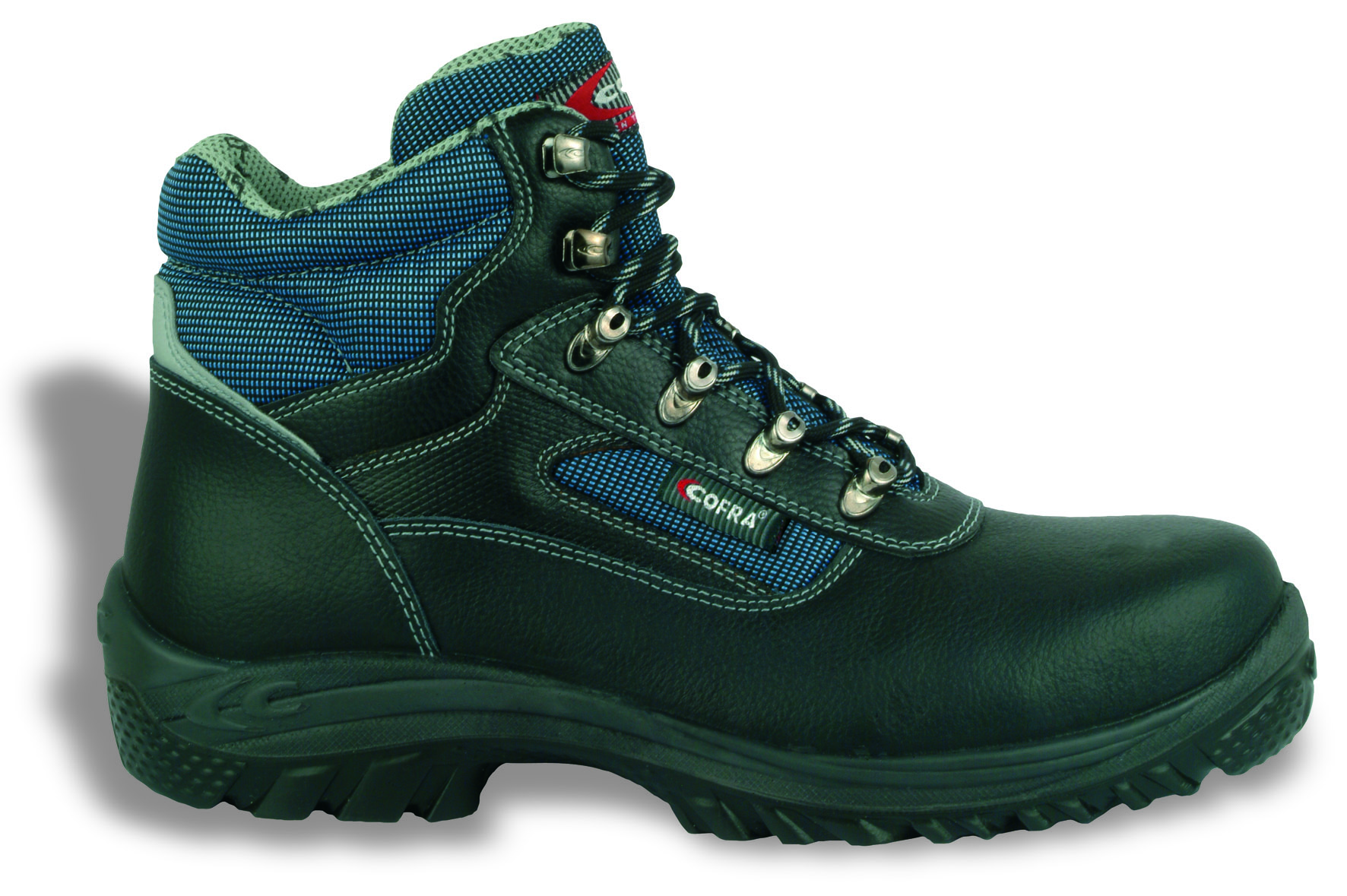 Gr.39 COFRA-Footwear, RUHR S3 SRC, Arbeits-Berufs-Sicherheits-Schuhe, hoch, schwarz/blau