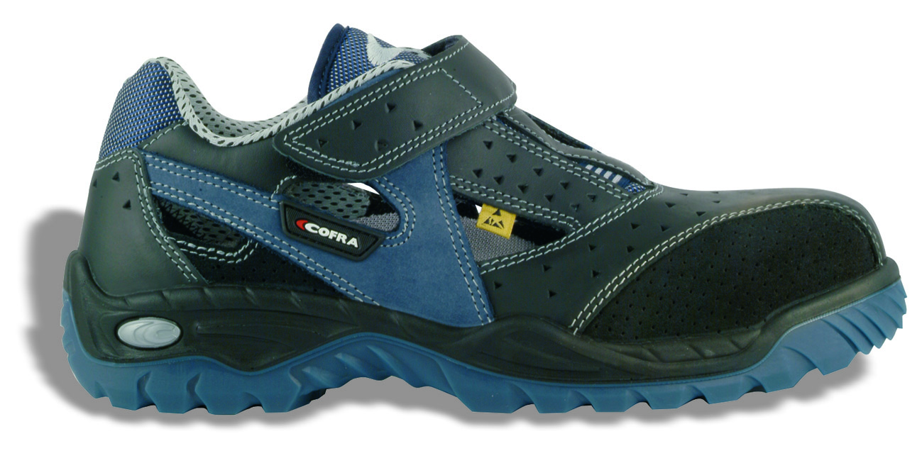 COFRA-Footwear, JUNGLE S1 P ESD SRC, Sicherheits-Arbeits-Berufs-Schuhe, Halbschuhe, blau