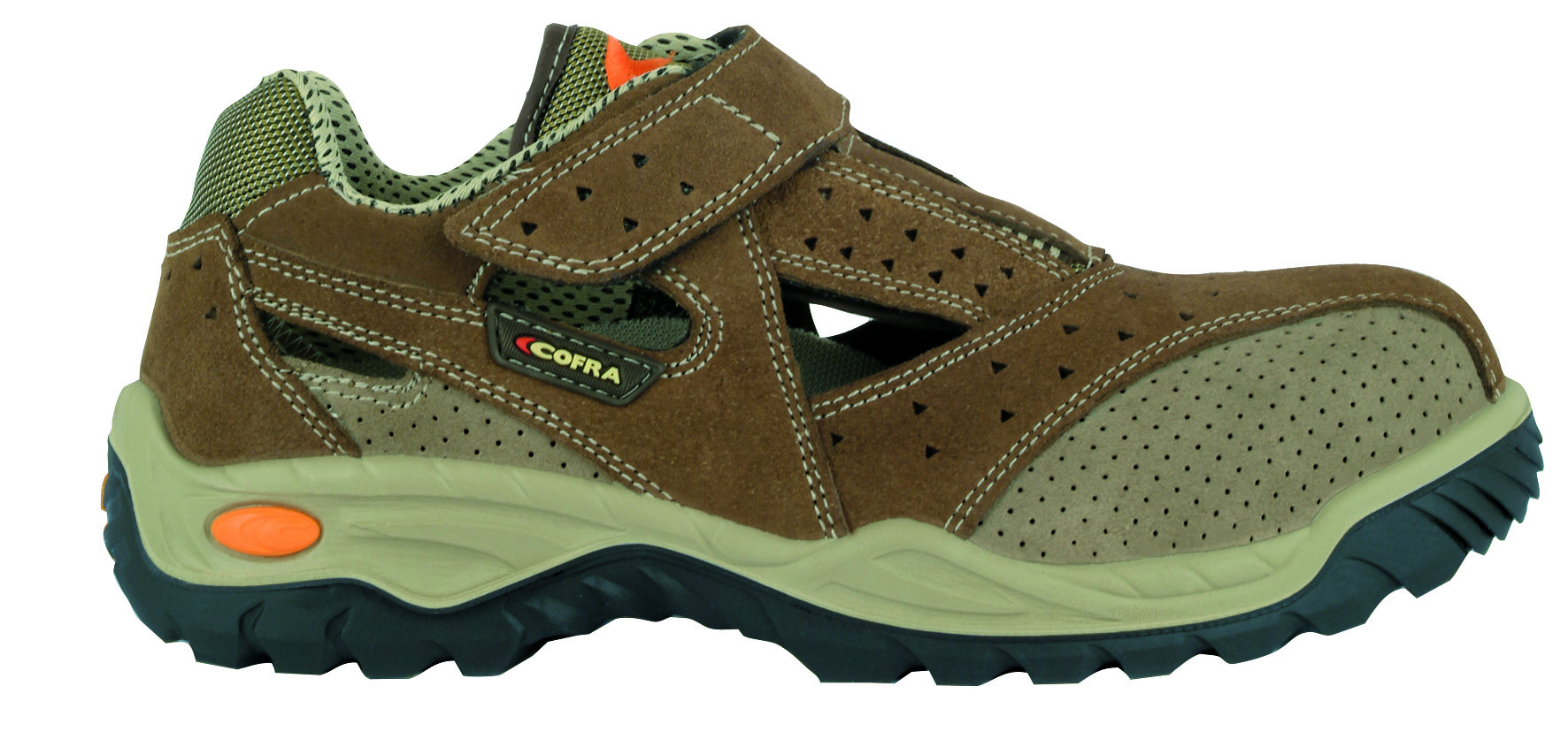 COFRA-Footwear, NEW TANGO S1 P SRC-Arbeits-Berufs-Sicherheits-Sandalen, beige/braun