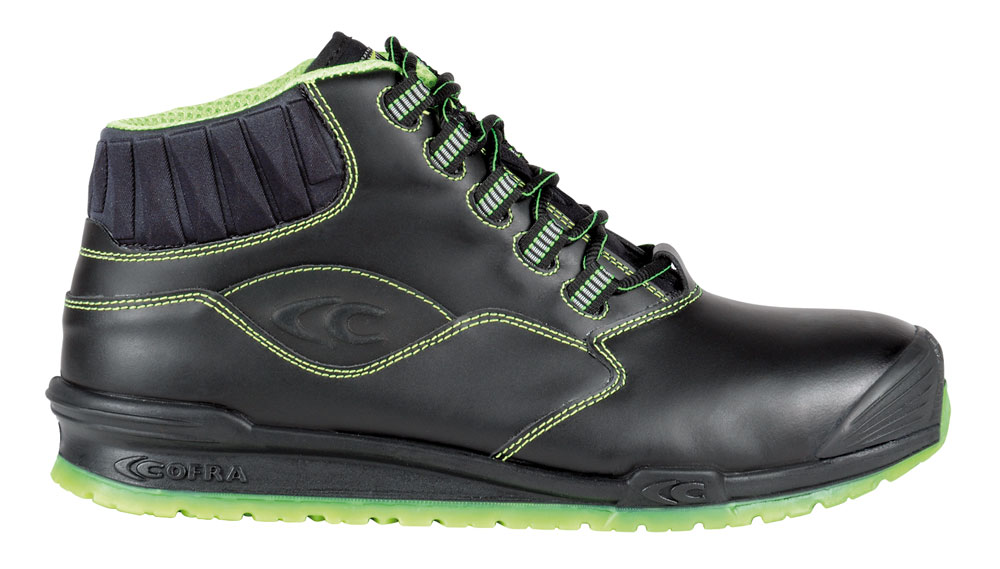 Gr.41 COFRA-Footwear, PERK BLACK, S3, SRC, Sicherheits-Arbeits-Berufs-Schuhe, Halbschuhe, hoch, schwarz