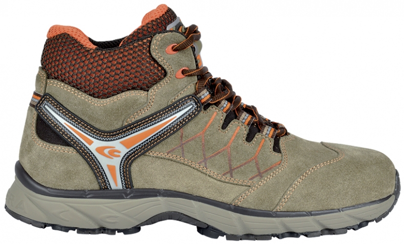 Gr.44 COFRA-Footwear, NEW MISSION S1 P SRC, Arbeits-Berufs-Sicherheits-Schuhe, hoch, beige