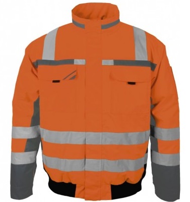 PKA-Warnschutz, Winter-Warnschutz-Pilotenjacke, ca. 280g/qm, orange/grau