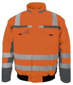 PKA-Warnschutz, Winter-Warnschutz-Pilotenjacke, 3in1, ca. 280g/qm, orange/grau